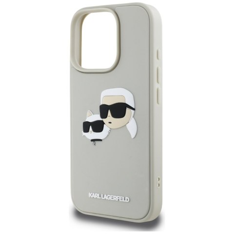 Etui Karl Lagerfeld HC 3D Rubber Double Heads do iPhone 16 Pro beżowy