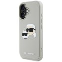 Etui Karl Lagerfeld HC 3D Rubber DoubleHeads do iPhone 16 beżowy
