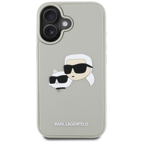 Etui Karl Lagerfeld HC 3D Rubber DoubleHeads do iPhone 16 beżowy
