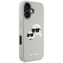 Etui Karl Lagerfeld HC 3D Rubber DoubleHeads do iPhone 16 beżowy