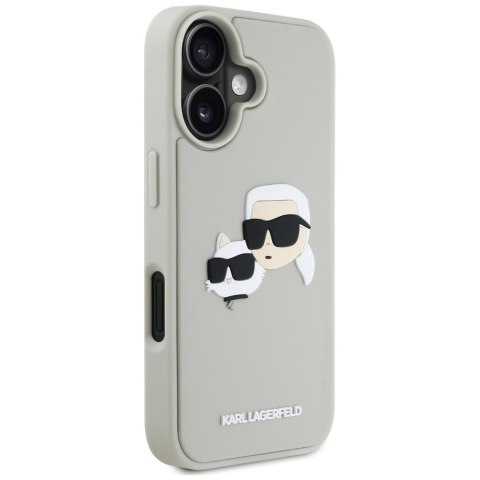 Etui Karl Lagerfeld HC 3D Rubber DoubleHeads do iPhone 16 beżowy