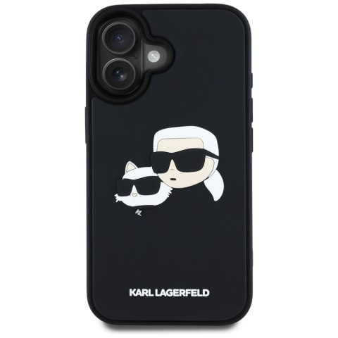 Etui Karl Lagerfeld HC 3D Rubber Double Heads do iPhone 16 czarny