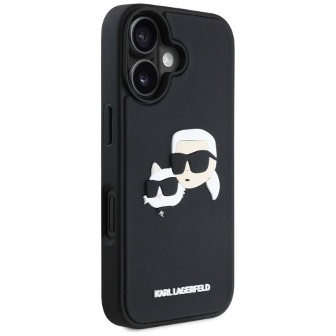 Etui Karl Lagerfeld HC 3D Rubber Double Heads do iPhone 16 czarny