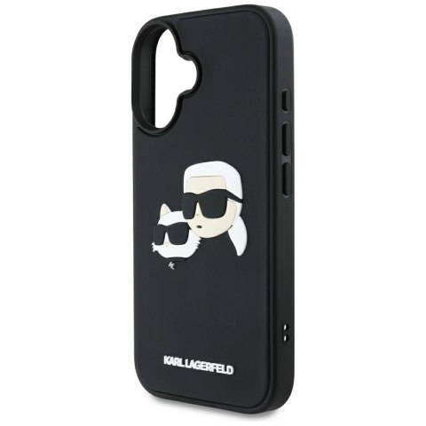 Etui Karl Lagerfeld HC 3D Rubber Double Heads do iPhone 16 czarny