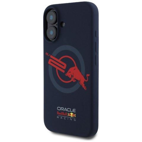 Etui Red Bull HC Silicone ORBR20 Logo Red Lining do iPhone 16 MagSafe granatowy