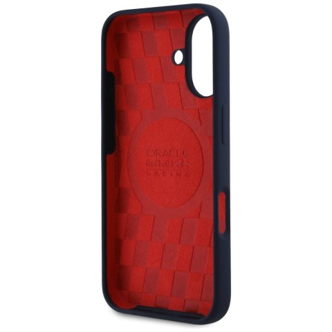 Etui Red Bull HC Silicone ORBR20 Logo Red Lining do iPhone 16 MagSafe granatowy