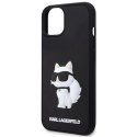 Karl Lagerfeld KLHCP14S3DRKHNK iPhone 14 / 15 / 13 6.1" czarny/black hardcase Rubber Choupette 3D