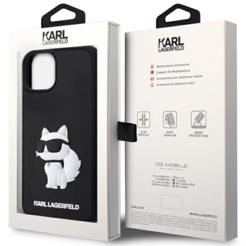 Karl Lagerfeld KLHCP14S3DRKHNK iPhone 14 / 15 / 13 6.1" czarny/black hardcase Rubber Choupette 3D