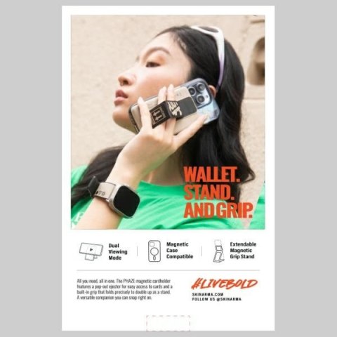 Portfel Skinarma Mirage Spunk Wallet Magnetic Grip Stand zielony