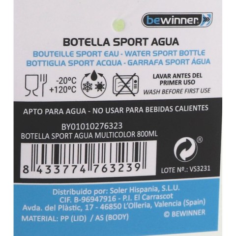 Butelka z pokrywką i słomką Bewinner Wielokolorowy 800 ml
