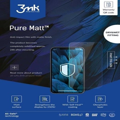 3MK All-In-One Pure Matt Phone suchy/mokry montaż Sprzedaż po 5szt, cena dotyczy 1szt