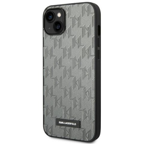 Karl Lagerfeld KLHCP14SSAKLHPG iPhone 14 / 15 / 13 6,1" hardcase szary/grey Saffiano Mono Metal Logo