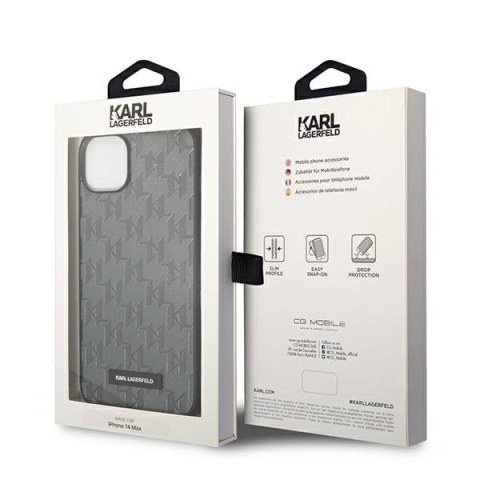 Karl Lagerfeld KLHCP14SSAKLHPG iPhone 14 / 15 / 13 6,1" hardcase szary/grey Saffiano Mono Metal Logo