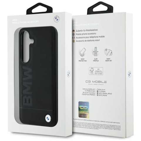 Etui BMW Leather Big Wordmark do SamsungGalaxy S25+ czarny