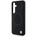 Etui BMW Leather Half Textured MagSafe do Samsung Galaxy S25 czarny