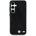 Etui BMW Leather Oversized Stripes MagSafe do Samsung Galaxy S25 czarny