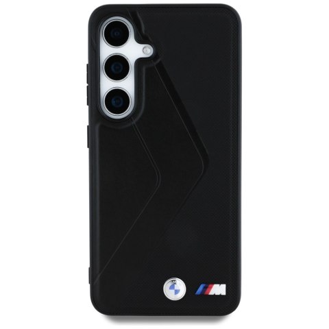 Etui BMW Leather Oversized Stripes MagSafe do Samsung Galaxy S25 czarny