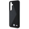 Etui BMW Leather Oversized Stripes MagSafe do Samsung Galaxy S25 czarny