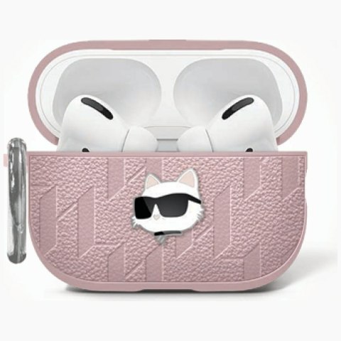 Etui Karl Lagerfeld Monogram Choupette Head do AirPods 4 różowy