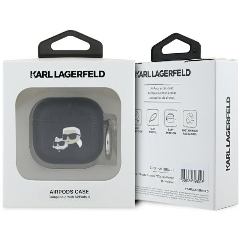 Etui Karl Lagerfeld Monogram Karl & Choupette Head do AirPods 4 czarny