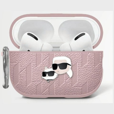 Etui Karl Lagerfeld Monogram Karl & Choupette Head do AirPods 4 różowy