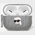 Etui Karl Lagerfeld Monogram Karl Head do AirPods 4 srebrny