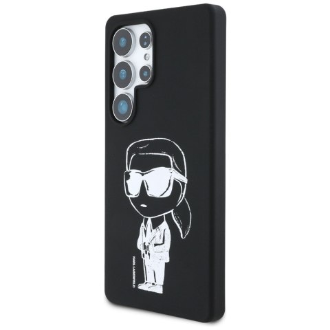 Etui Karl Lagerfeld Silicone Graffiti Ikonik Printed Logo MagSafe do Samsung Galaxy S25 Ultra czarny