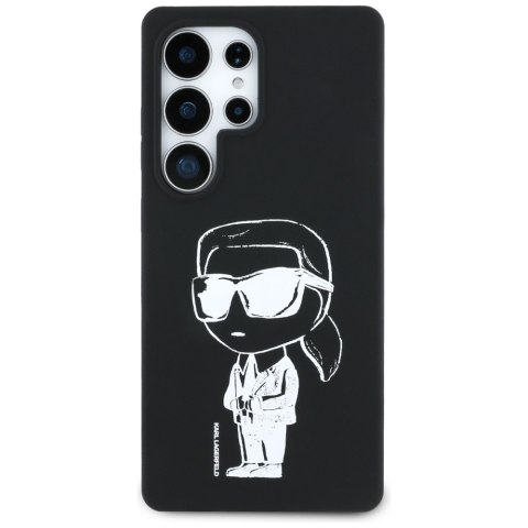 Etui Karl Lagerfeld Silicone Graffiti Ikonik Printed Logo MagSafe do Samsung Galaxy S25 Ultra czarny