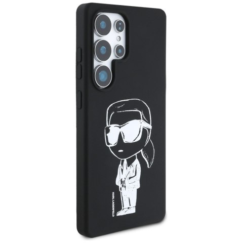 Etui Karl Lagerfeld Silicone Graffiti Ikonik Printed Logo MagSafe do Samsung Galaxy S25 Ultra czarny