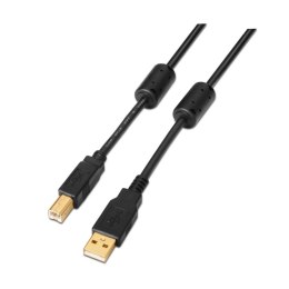 Kabel USB 2.0 A na USB B Aisens A101-0010 Czarny 3 m (1 Sztuk)