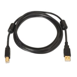 Kabel USB 2.0 A na USB B Aisens A101-0010 Czarny 3 m (1 Sztuk)