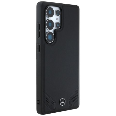 Etui Mercedes Leather Curved Stitches do Samsung Galaxy S25 Ultra czarny