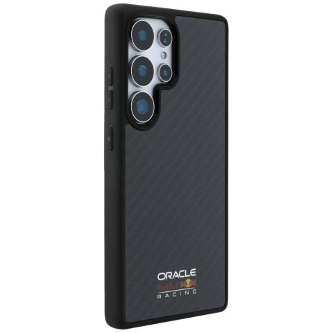 Etui Red Bull Real Carbon Fiber Shiny Logo MagSafe do Samsung Galaxy S25 Ultra czarny