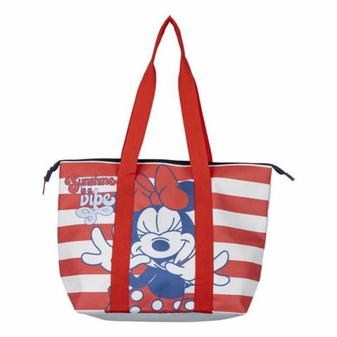Torba na plażę Minnie Mouse Biały Czerwony 47 x 33 x 15 cm