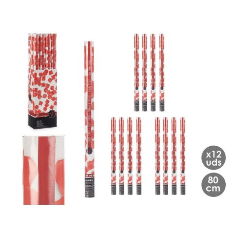 Armata konfetti Czerwony Papier Karton Plastikowy 5 x 79 x 5 cm (12 Sztuk)