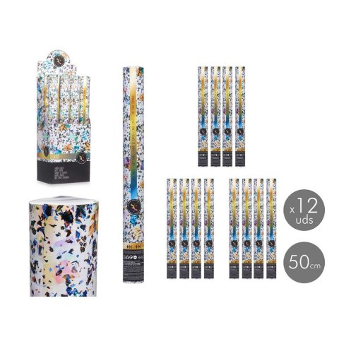 Armata konfetti Wielokolorowy Papier Karton Plastikowy 5 x 49 x 5 cm (12 Sztuk)