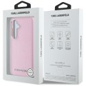 Etui Karl Lagerfeld Saffiano Full Wrapped Elongated Metal Logo MagSafe do Samsung Galaxy S25 różowy