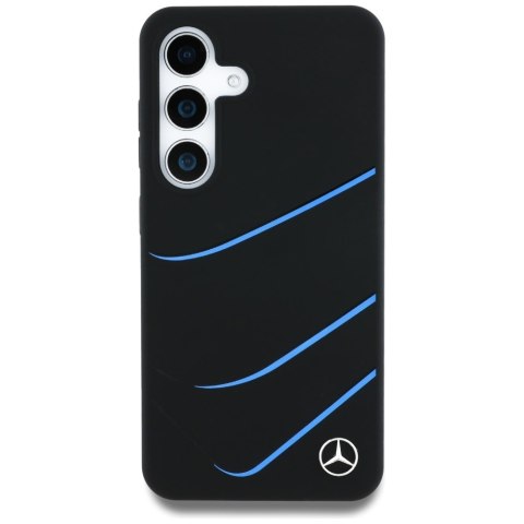 Etui Mercedes Silicone Contrasted Curves MagSafe do Samsung Galaxy S25 czarny