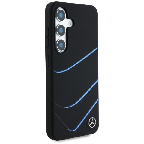 Etui Mercedes Silicone Contrasted Curves MagSafe do Samsung Galaxy S25 czarny
