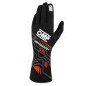 Rękawice kartingowe OMP MY2025 Czarny Czerwony FIA 8856-2018 - S