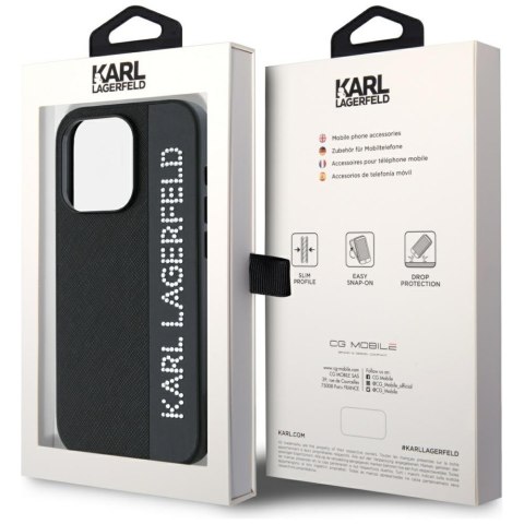 Karl Lagerfeld KLHCP15LPSAKDGCK iPhone 15 Pro 6.1" czarny/black hardcase Saffiano Rhinestones & Charm