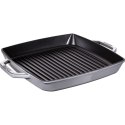 STAUB Kwadratowa patelnia żeliwna grillowa z dwoma uchwytami 33 cm, grafit 40511-785-0