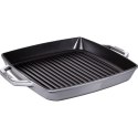 STAUB Kwadratowa patelnia żeliwna grillowa z dwoma uchwytami 33 cm, grafit 40511-785-0