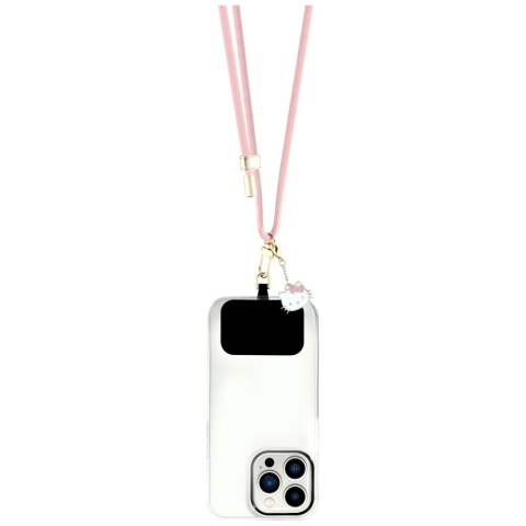 Uniwersalna smycz do telefonu Hello Kitty Patch & Kitty Head Charm różowy