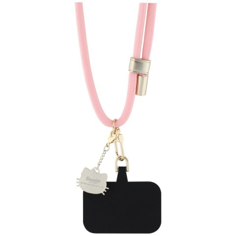 Uniwersalna smycz do telefonu Hello Kitty Patch & Kitty Head Charm różowy