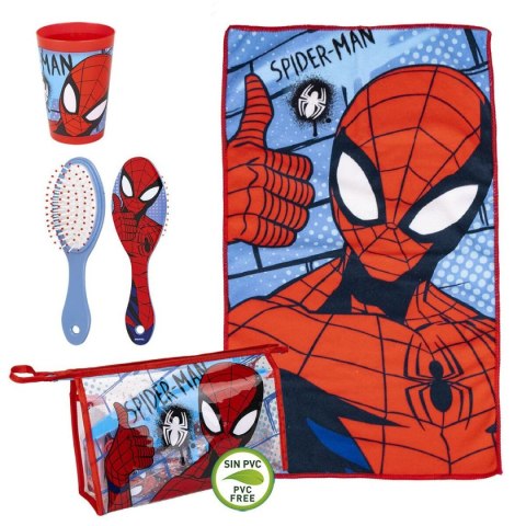 Dziecięcy Zestaw Podróżny WC dla dzieci Spider-Man 4 Części Czerwony 23 x 15 x 8 cm
