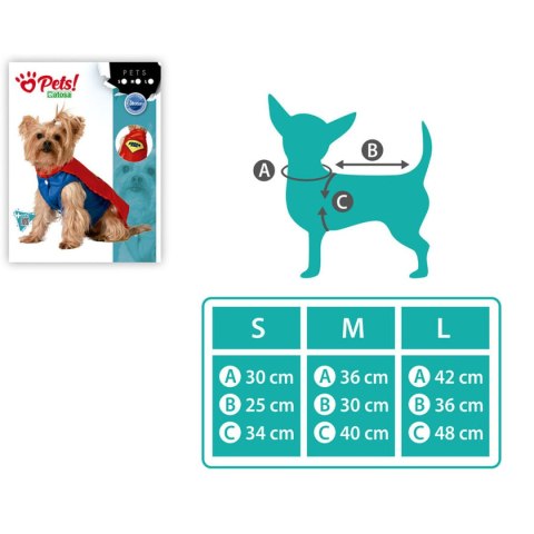 Kostium dla psa Komiksowy Bohater - S