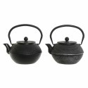 Dzbanek na herbatę DKD Home Decor Czarny Srebro Żelazo (18.5 x 16 x 17 cm) (2 pcs) (1200 ml)