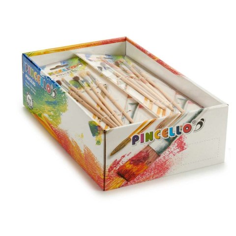 Pędzle Pincello Brązowy Szary Drewno Metal (24 Sztuk)