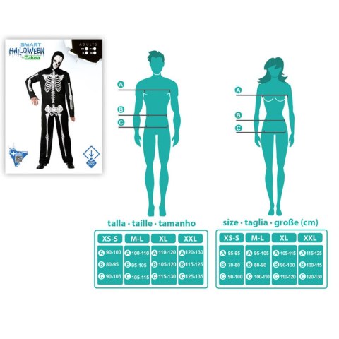 Kostium dla Dorosłych Czarny Kościotrup M/L